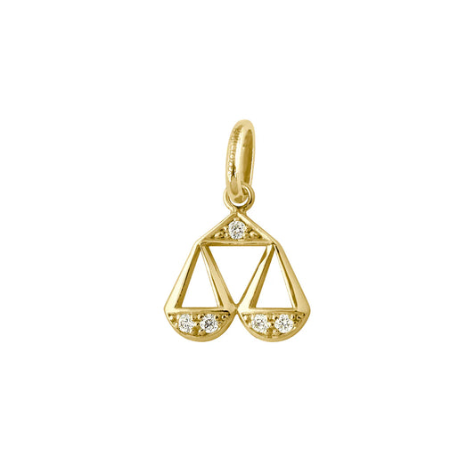 Pendentif Balance or jaune et diamants