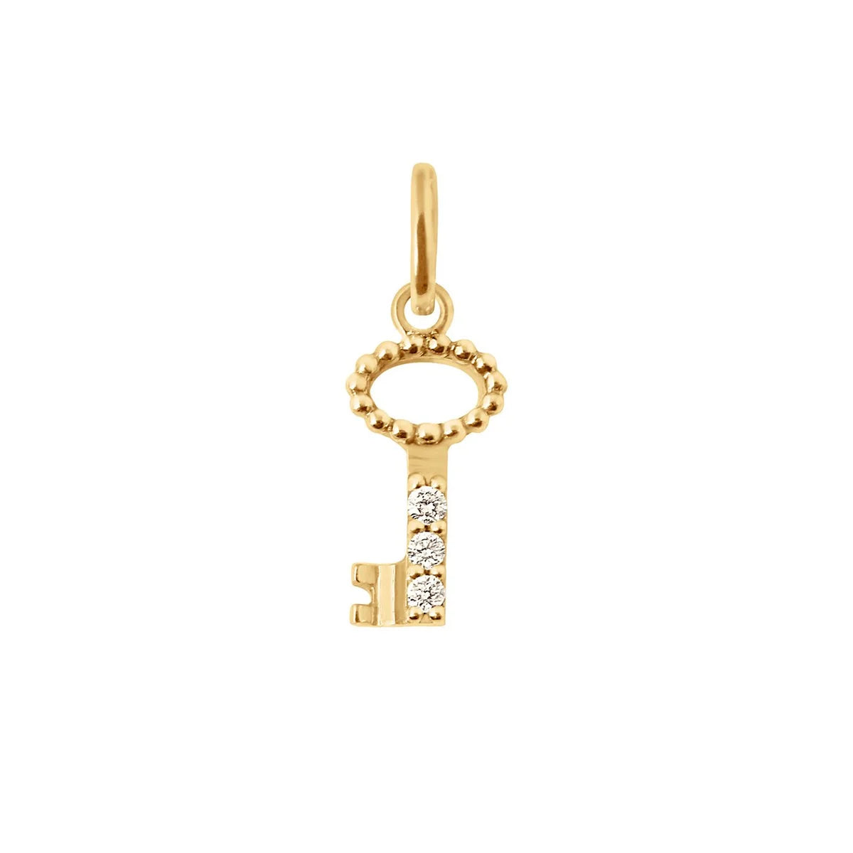 Pendentif Clé or jaune et diamants