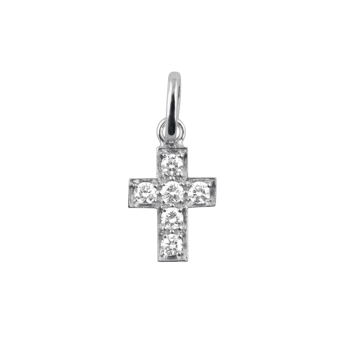Pendentif Croix diamants or blanc