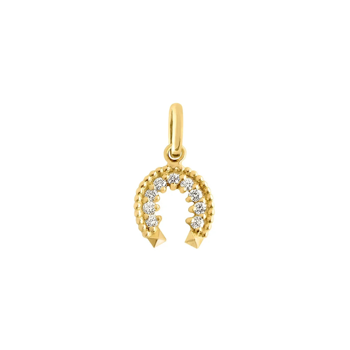 Pendentif Fer à Cheval or jaune et diamants