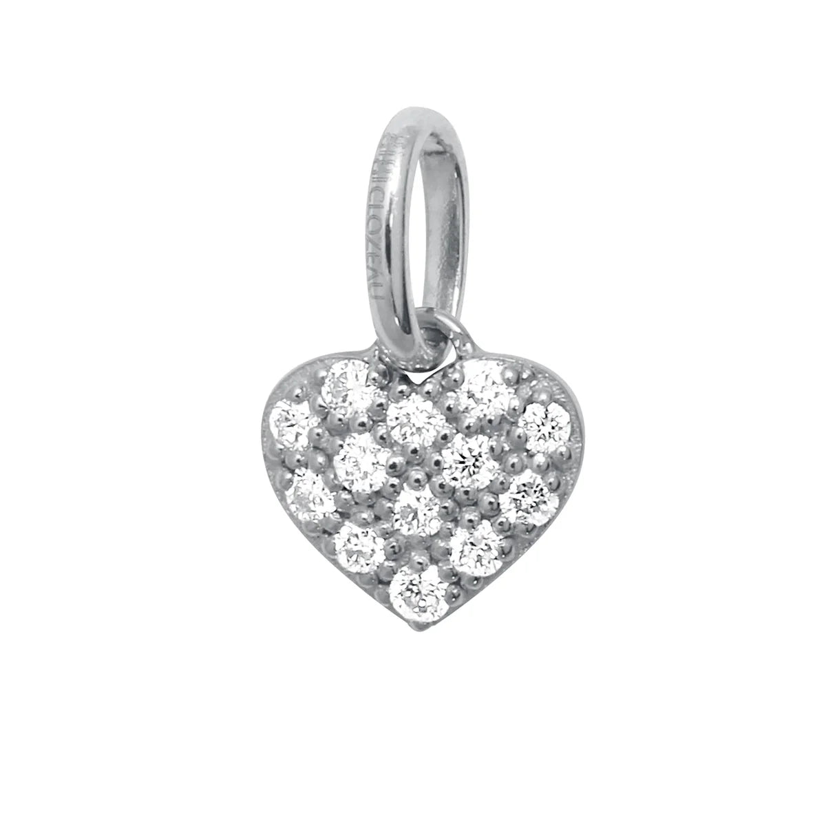 Pendentif Coeur In Love or blanc et diamants