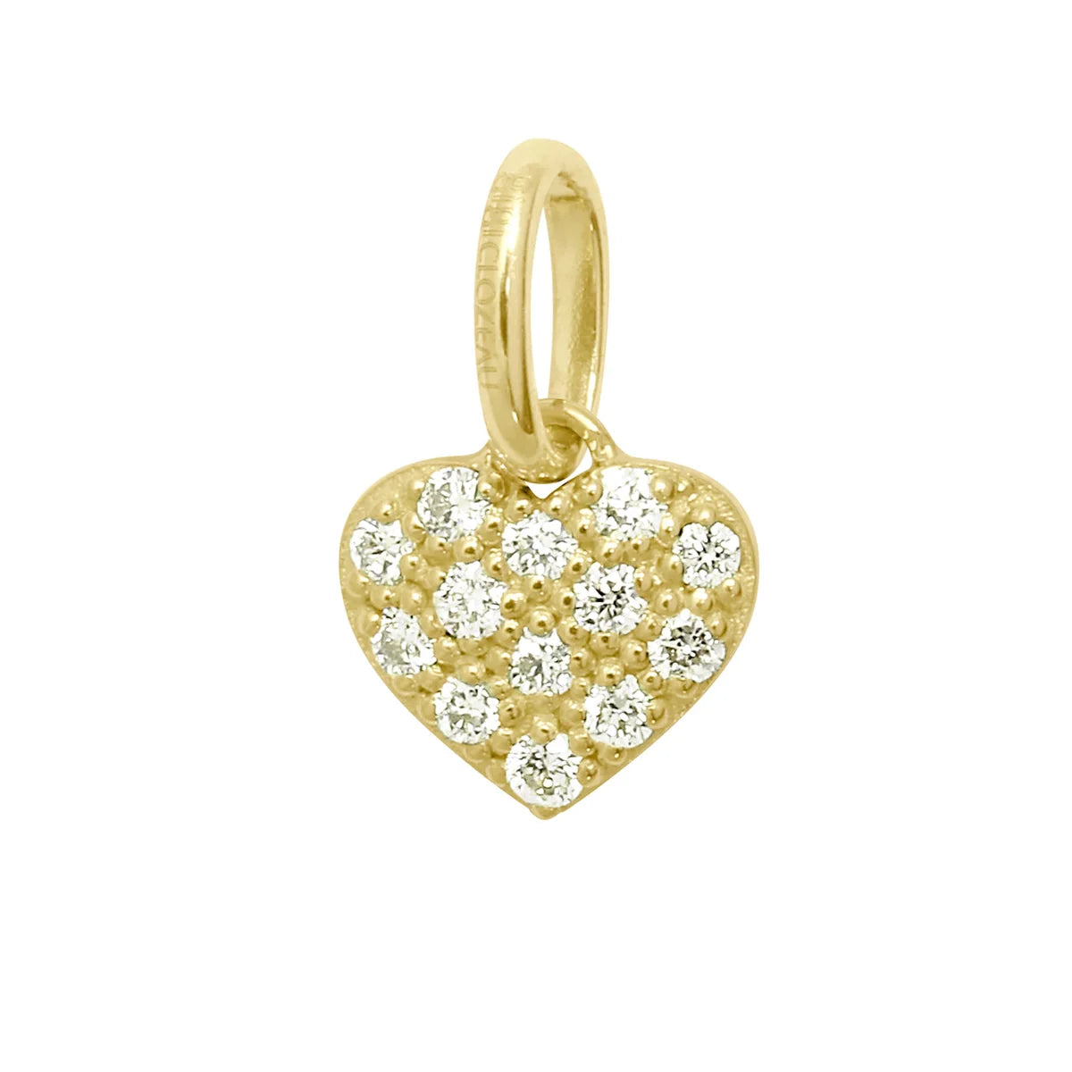 Pendentif Coeur In Love or jaune et diamants
