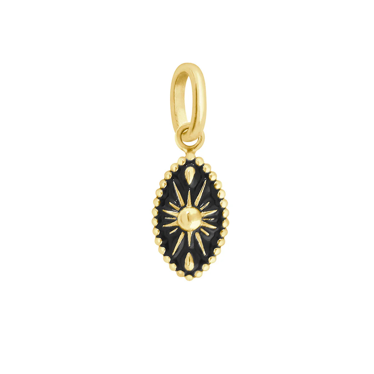 Pendentif Karma résine noire or jaune