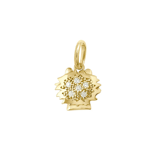 Pendentif Lion or jaune et diamants