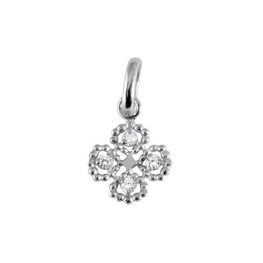 Pendentif Lucky Trèfle diamants or blanc