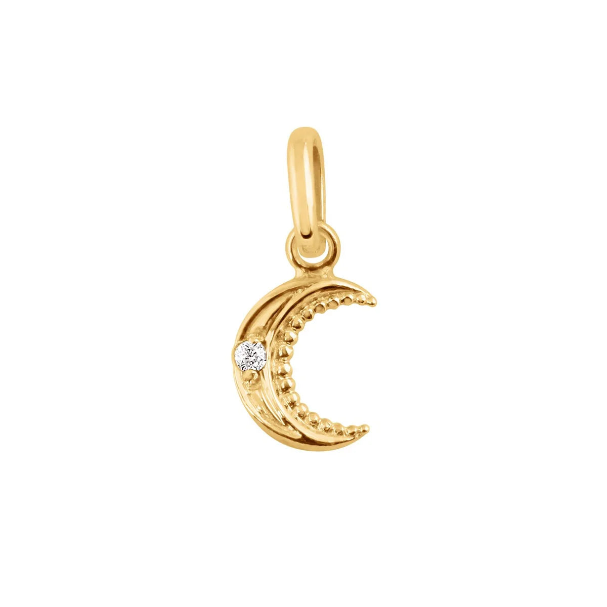 Pendentif Lune or jaune et diamant