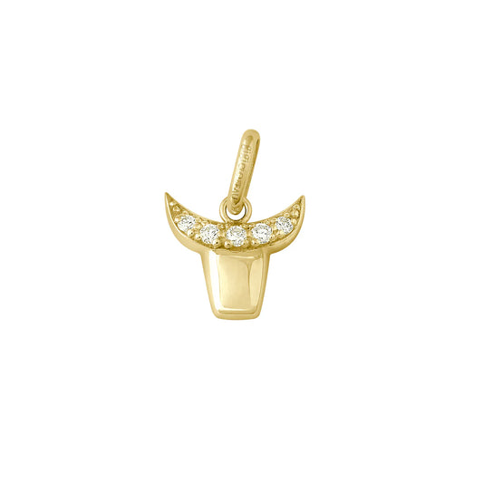 Pendentif Taureau or jaune et diamants