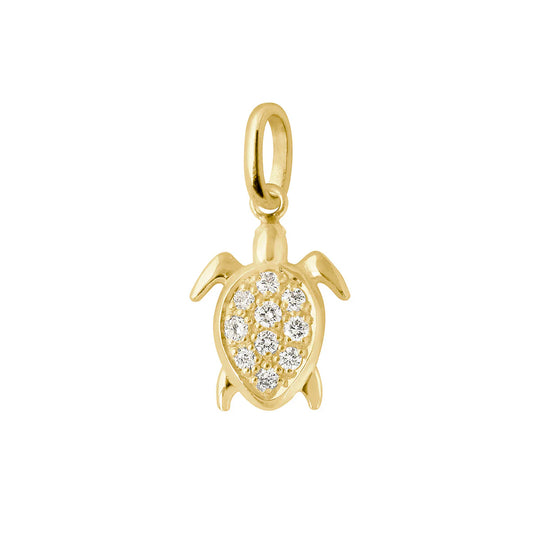 Pendentif Tortue diamants or jaune