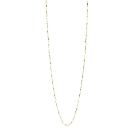 Sautoir Gigi Classique Blanc or jaune 60cm