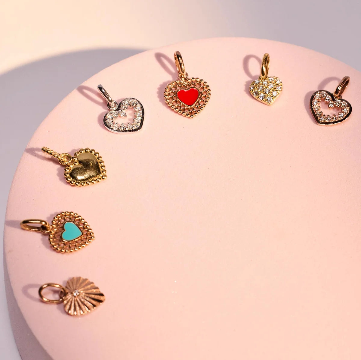 Pendentif Coeur In Love or jaune et diamants