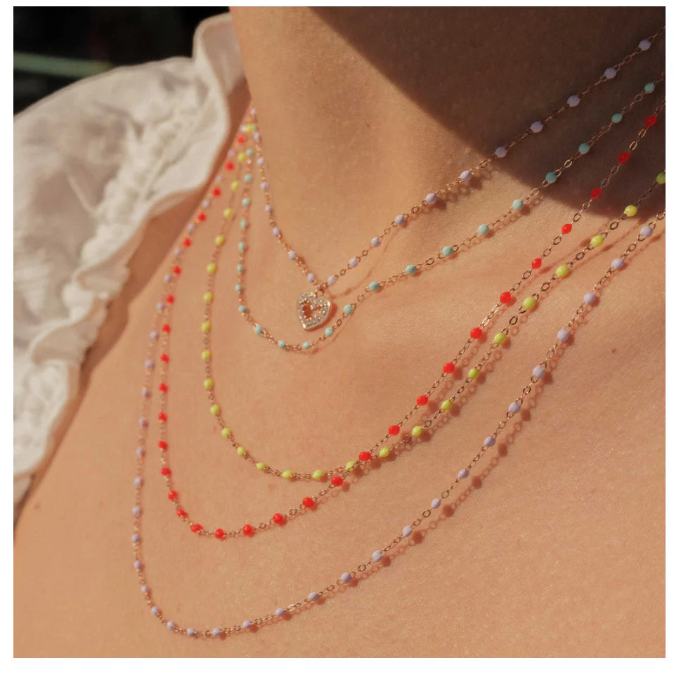 Collier Gigi Classique Parme or jaune 42cm