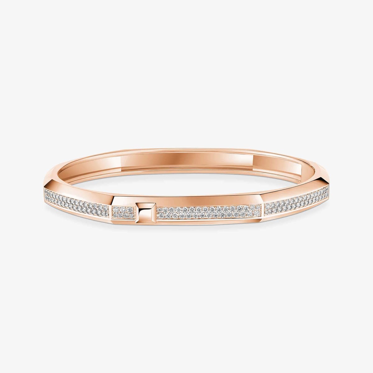 Bracelet Moderniste pavé or et diamants moyen modèle