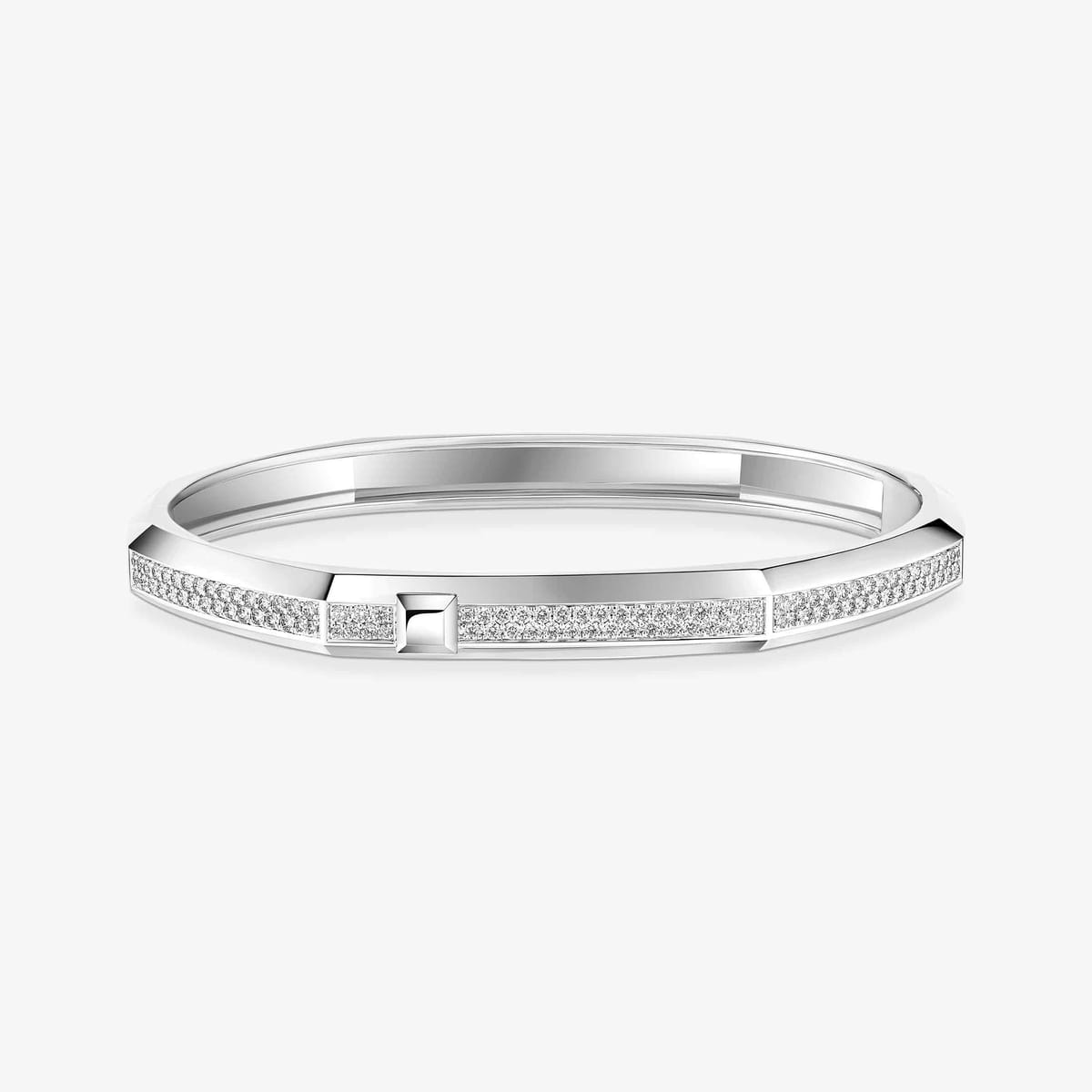 Bracelet Moderniste pavé or et diamants moyen modèle