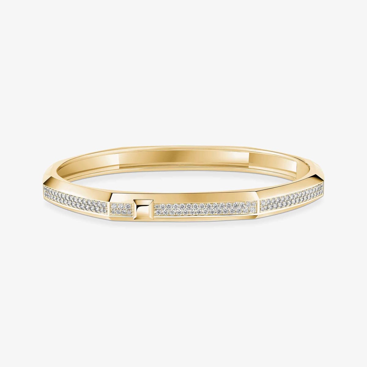 Bracelet Moderniste pavé or et diamants moyen modèle