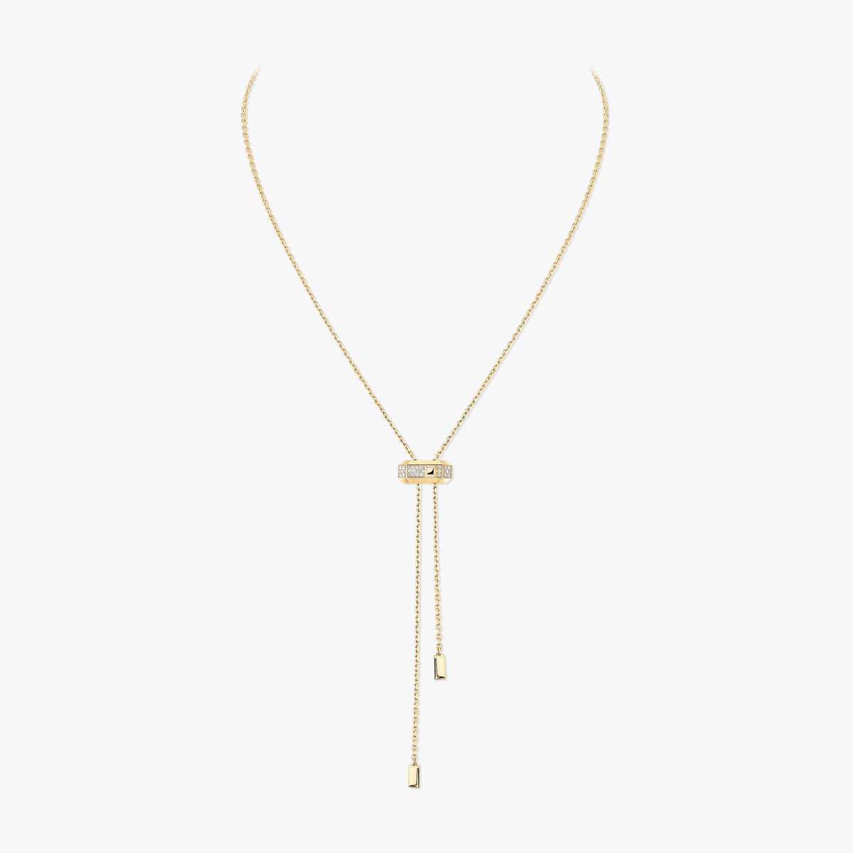 Collier Cravate Moderniste or et diamants