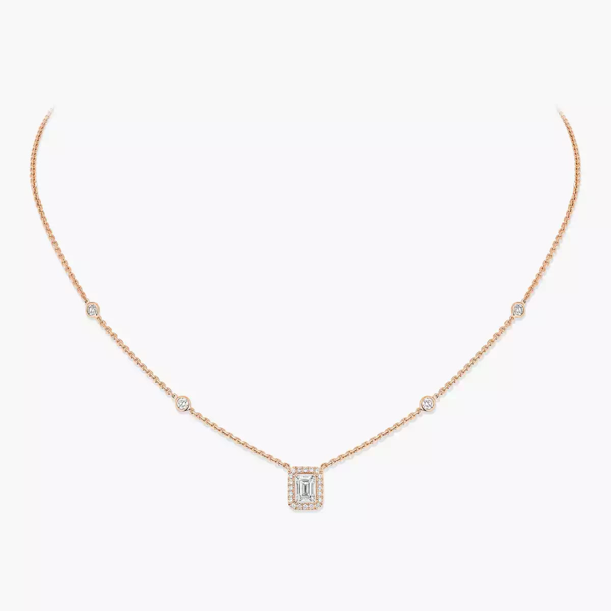 Collier Joy or et diamants taille émeraude