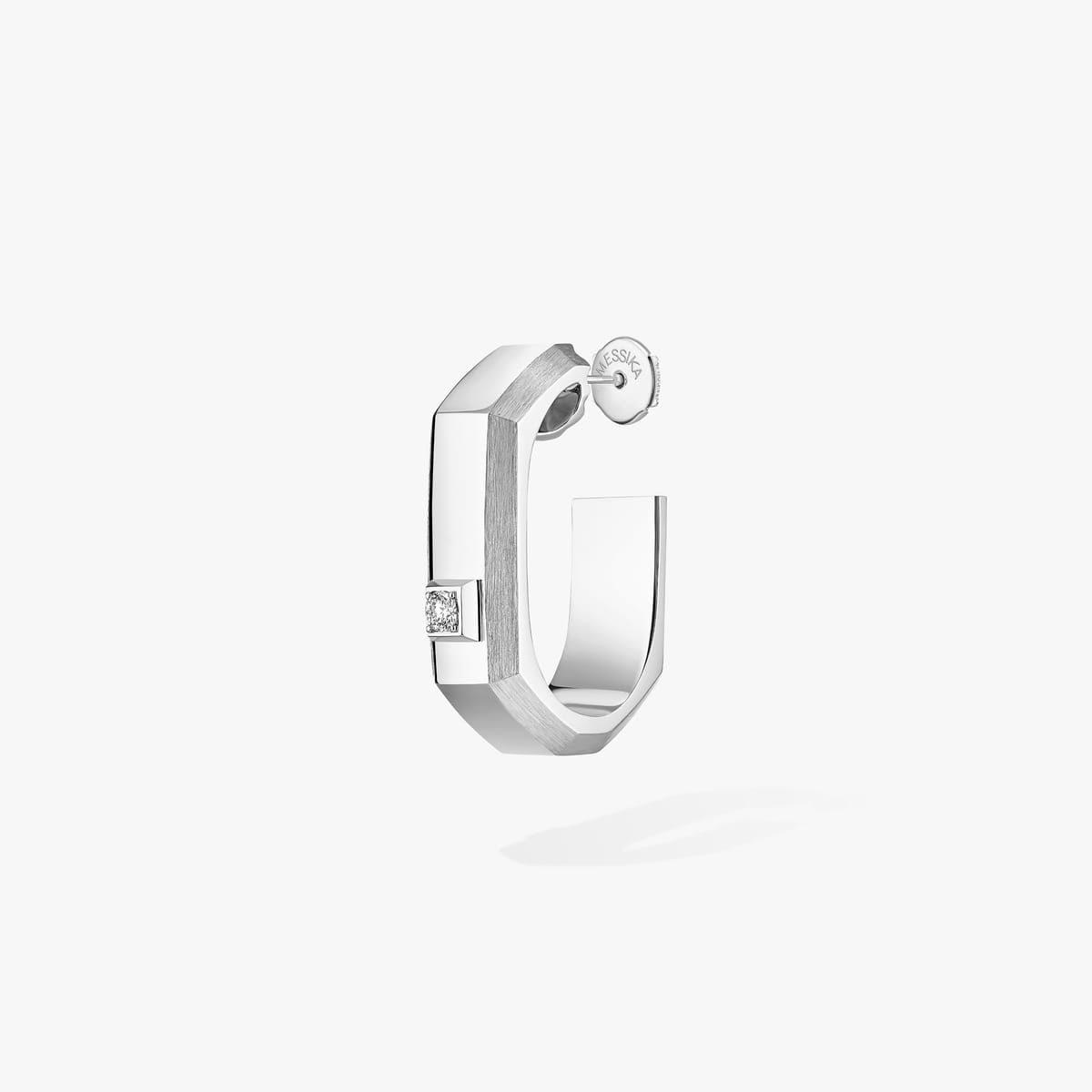 Mono boucle d'oreille Moderniste or et diamants moyen modèle