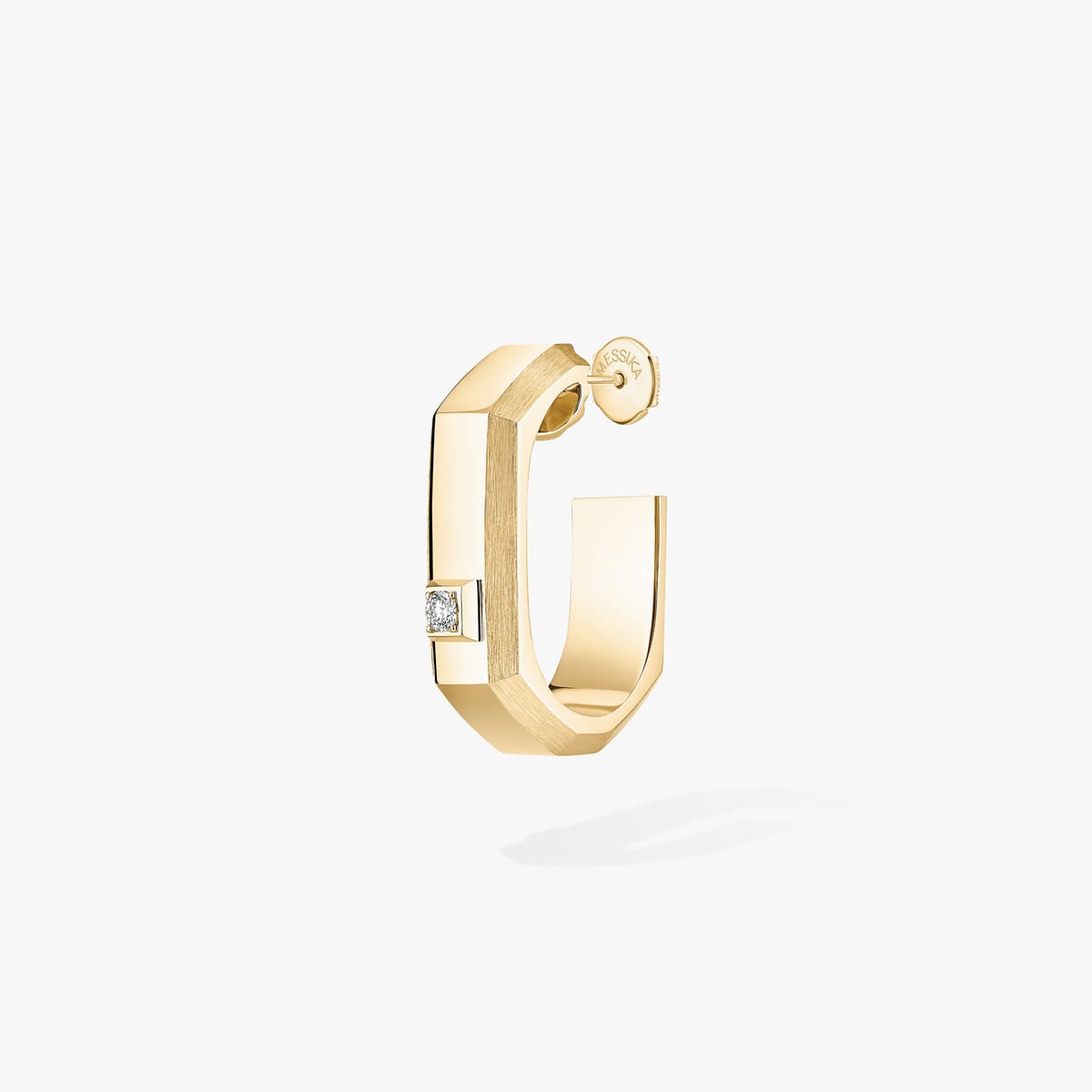 Mono boucle d'oreille Moderniste or et diamants moyen modèle