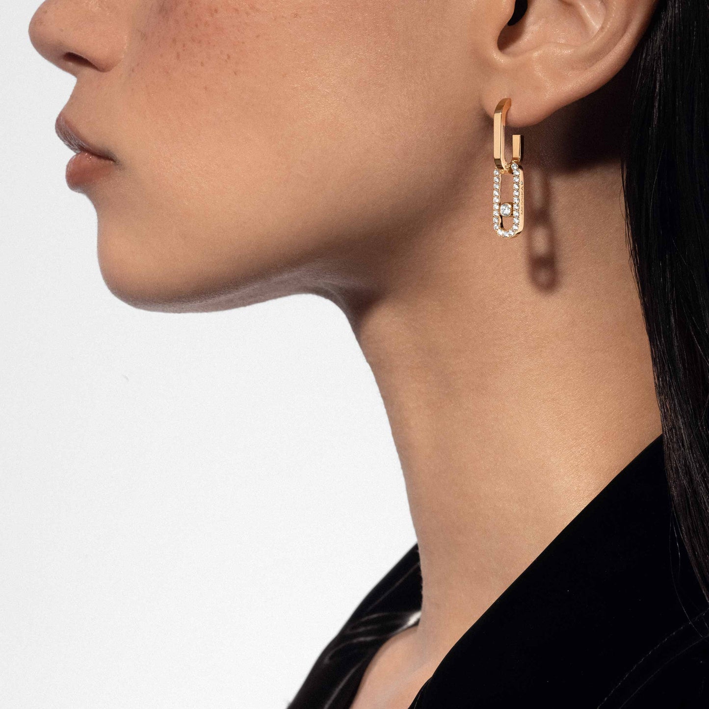 Boucles d'oreilles Move Link or et diamants