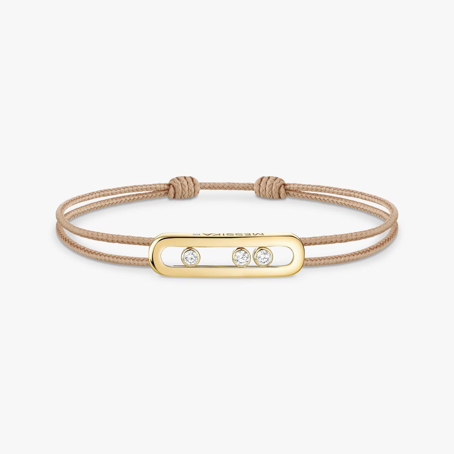 Bracelet or jaune 18Kt Messika Care(s) cordon beige