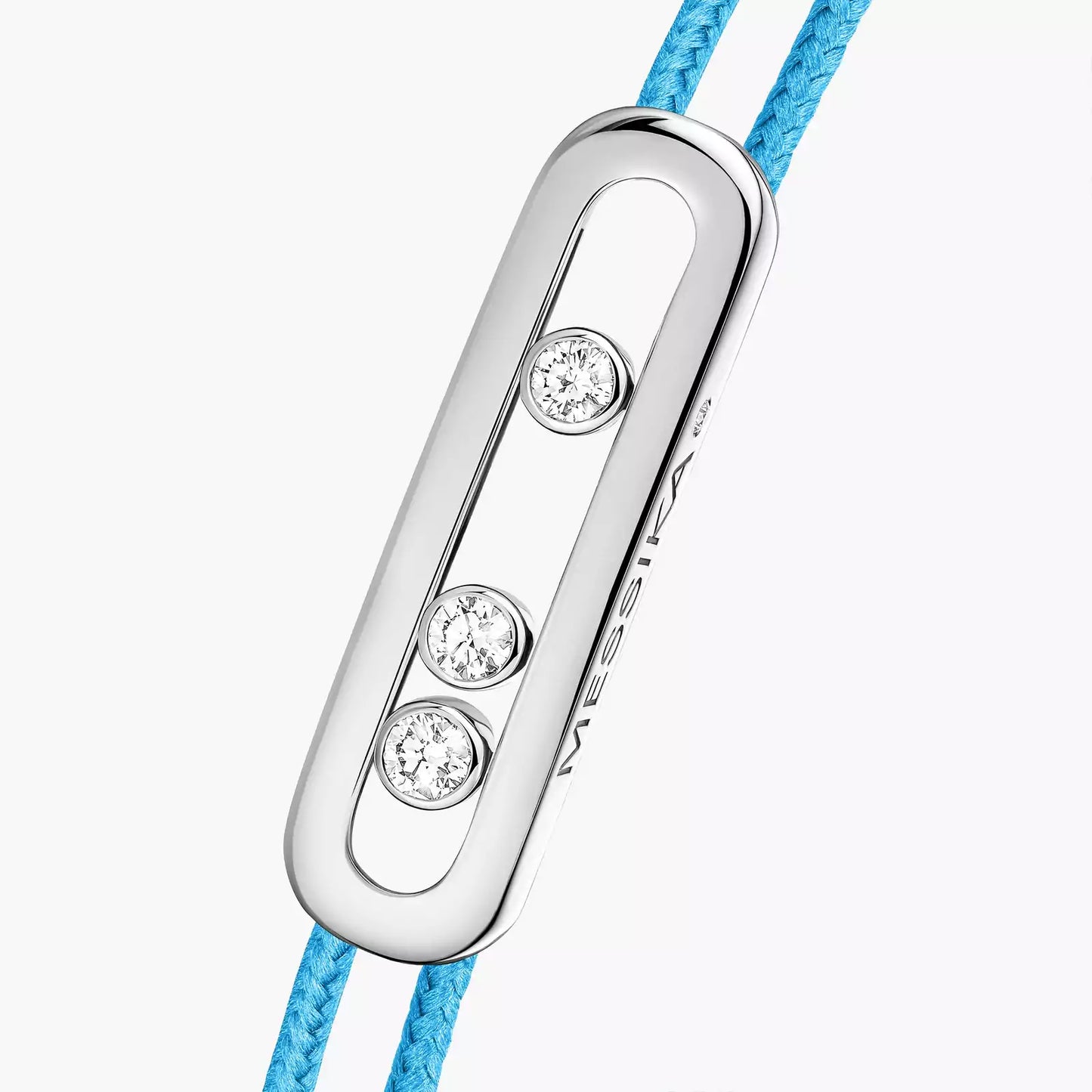Bracelet or blanc 18Kt Messika Care(s) cordon turquoise