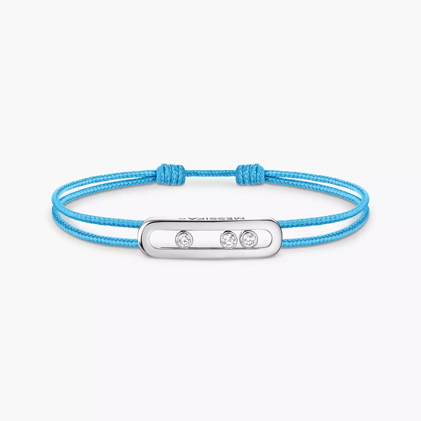 Bracelet or blanc 18Kt Messika Care(s) cordon turquoise