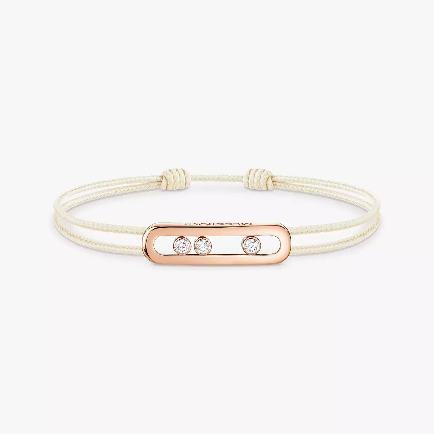 Bracelet or rose 18Kt Messika Care(s) cordon crème