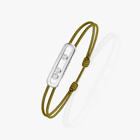 Bracelet or blanc 18Kt Messika Care(s) cordon kaki