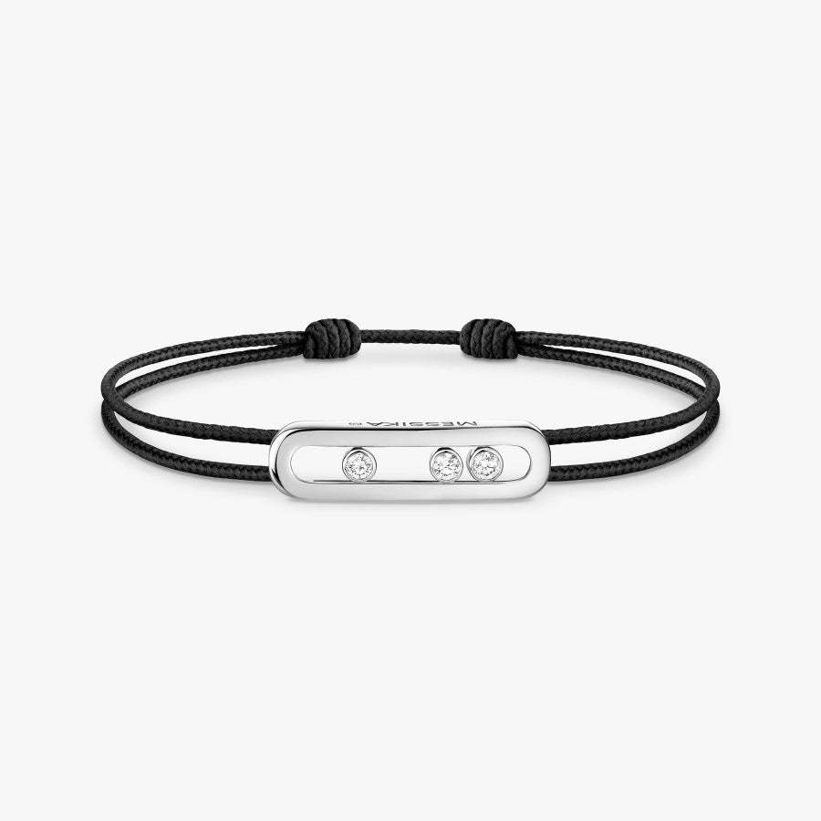 Bracelet or blanc 18Kt Messika Care(s) cordon noir