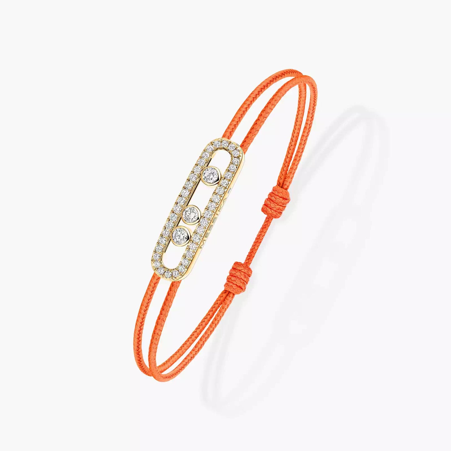 Bracelet or jaune 18Kt Messika Care(s) pavé cordon orange