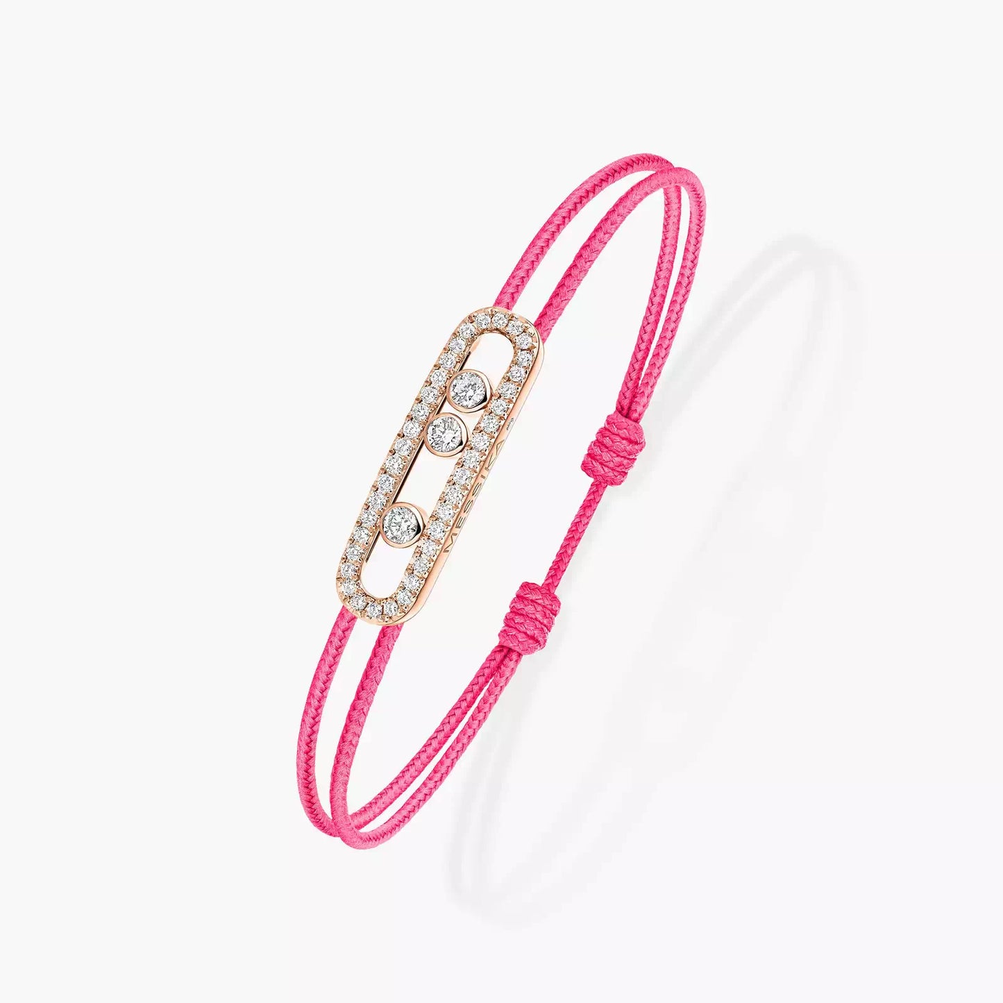 Bracelet or rose 18Kt Messika Care(s) pavé cordon rose