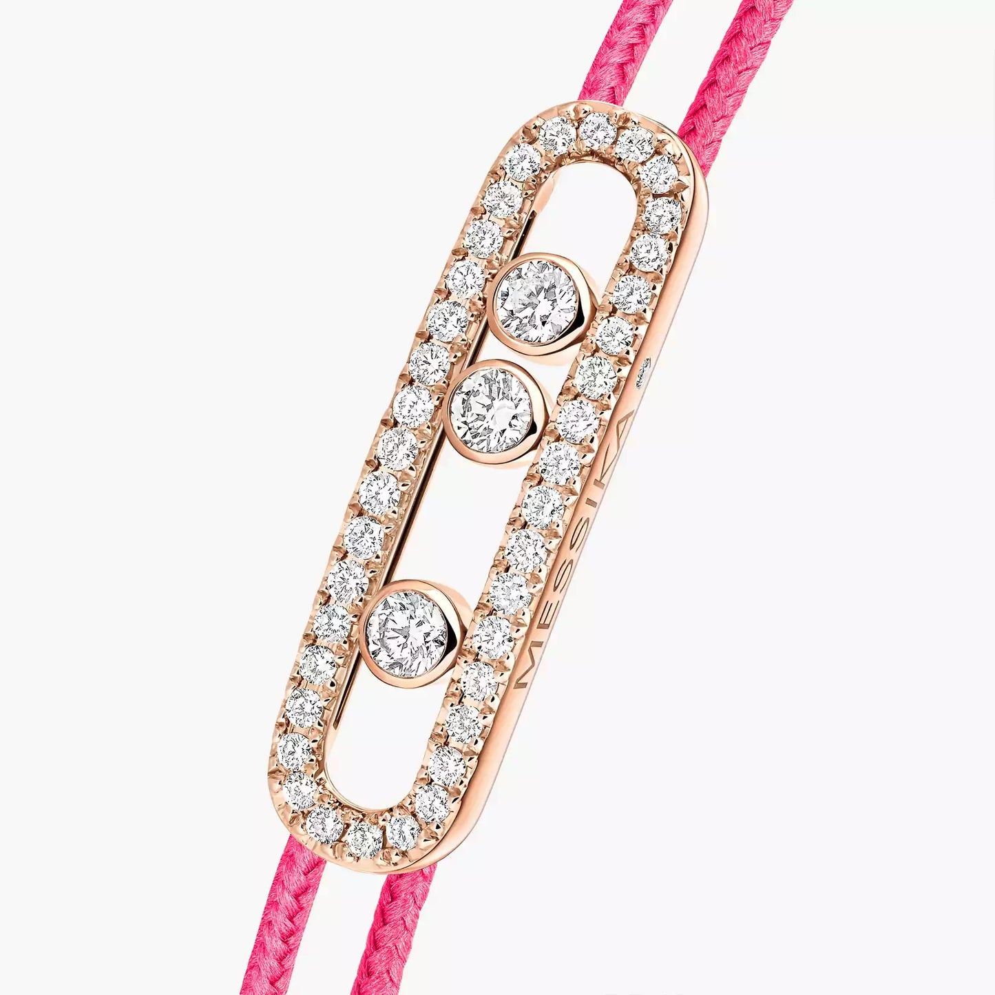 Bracelet or rose 18Kt Messika Care(s) pavé cordon rose