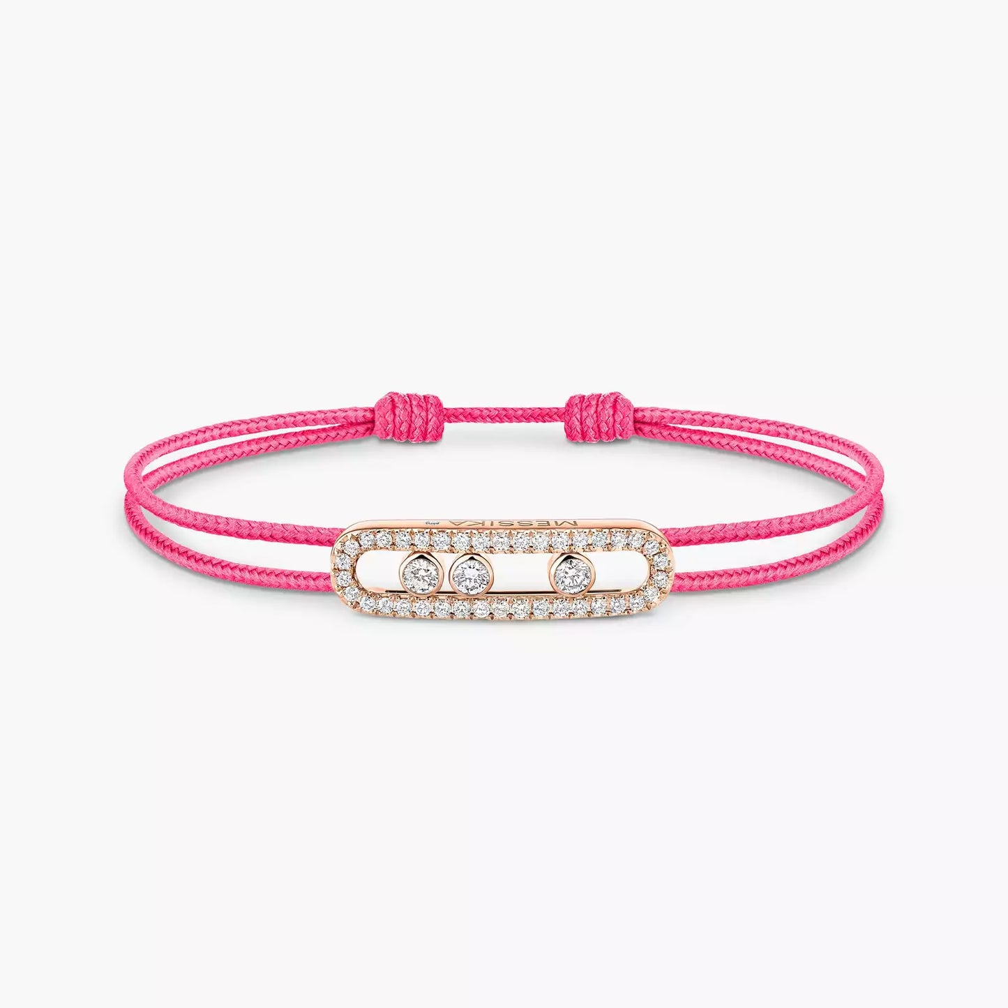 Bracelet or rose 18Kt Messika Care(s) pavé cordon rose