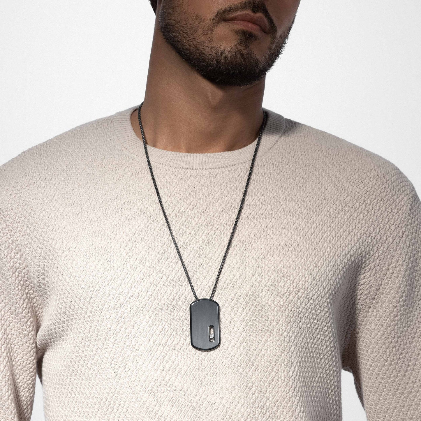 Collier Move Titanium Titane graphite et diamant