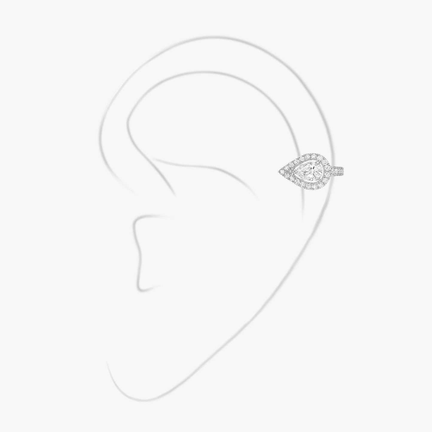 Mono clip haut My Twin or et diamants taille poire