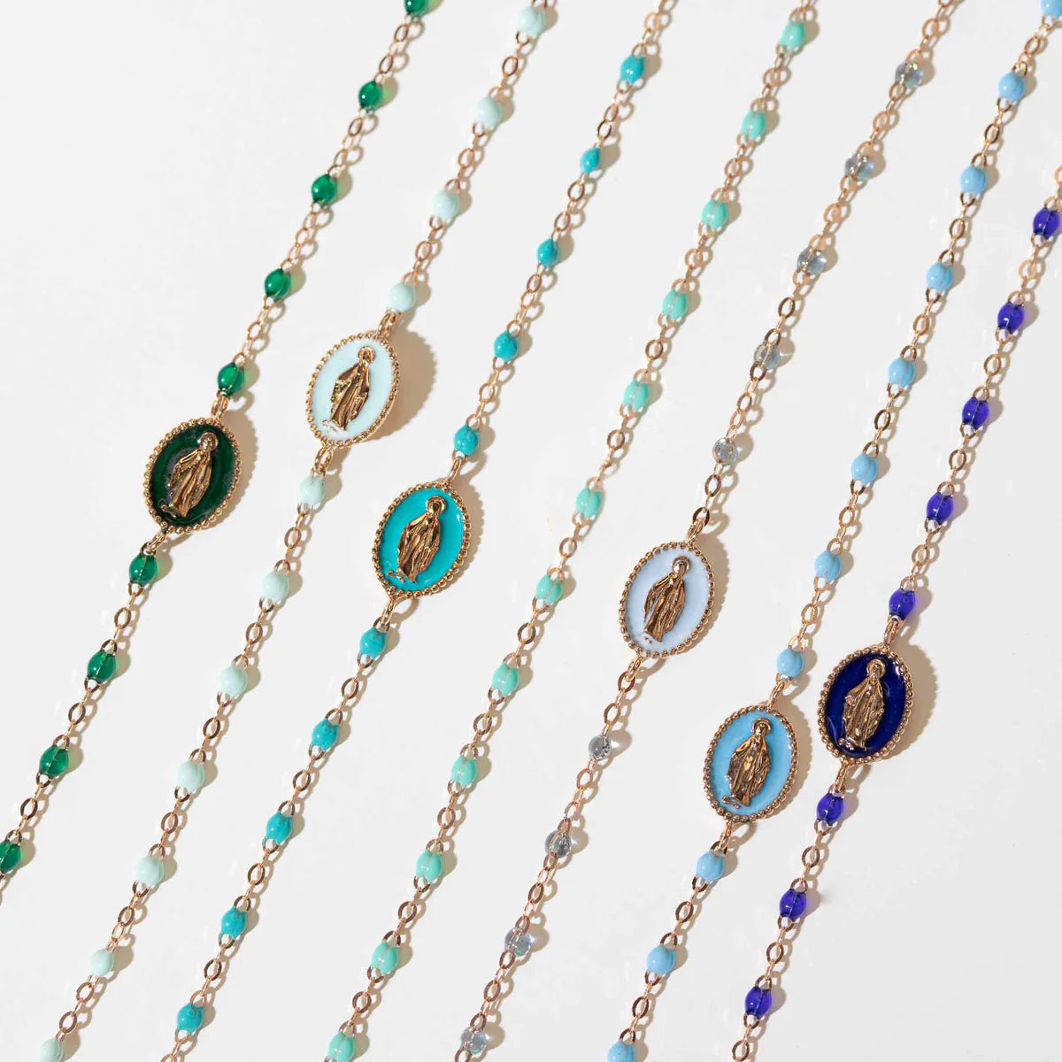 Bracelet Gigi Classique Vert d'eau or jaune 17cm