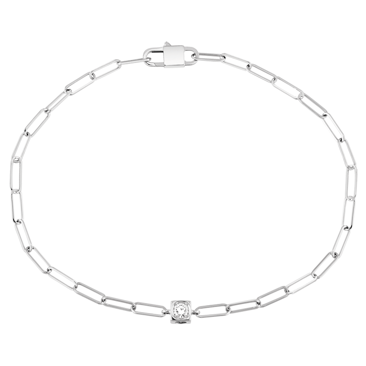 Bracelet Le Cube Diamant or blanc 18Kt et diamant