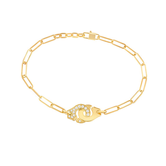 Bracelet Menottes R10 or jaune 18Kt et diamants