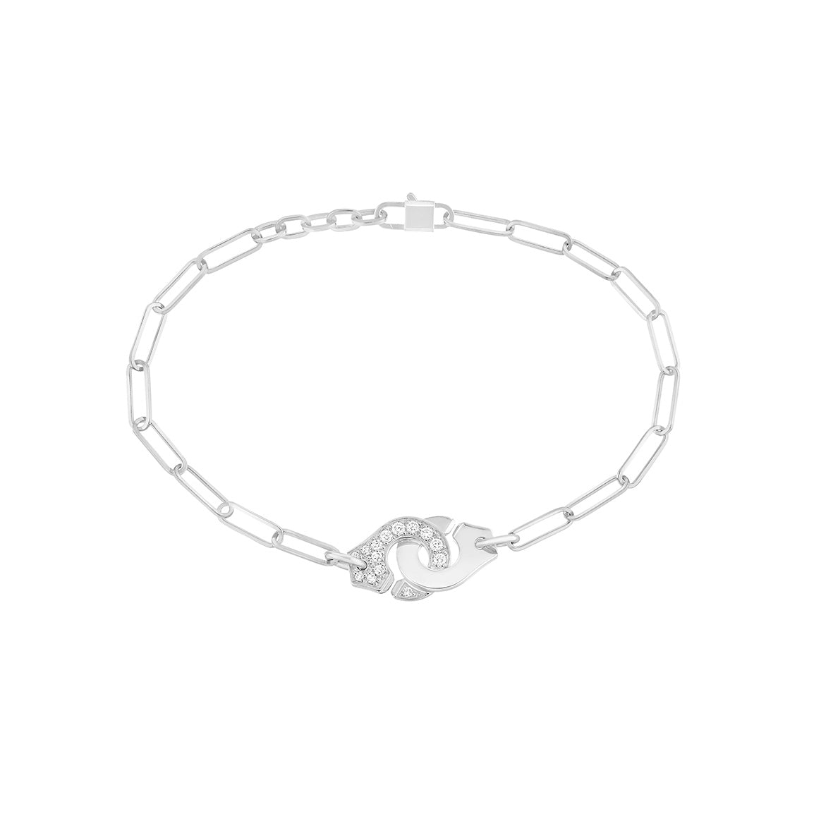 Bracelet Menottes R10 or blanc 18Kt et diamants