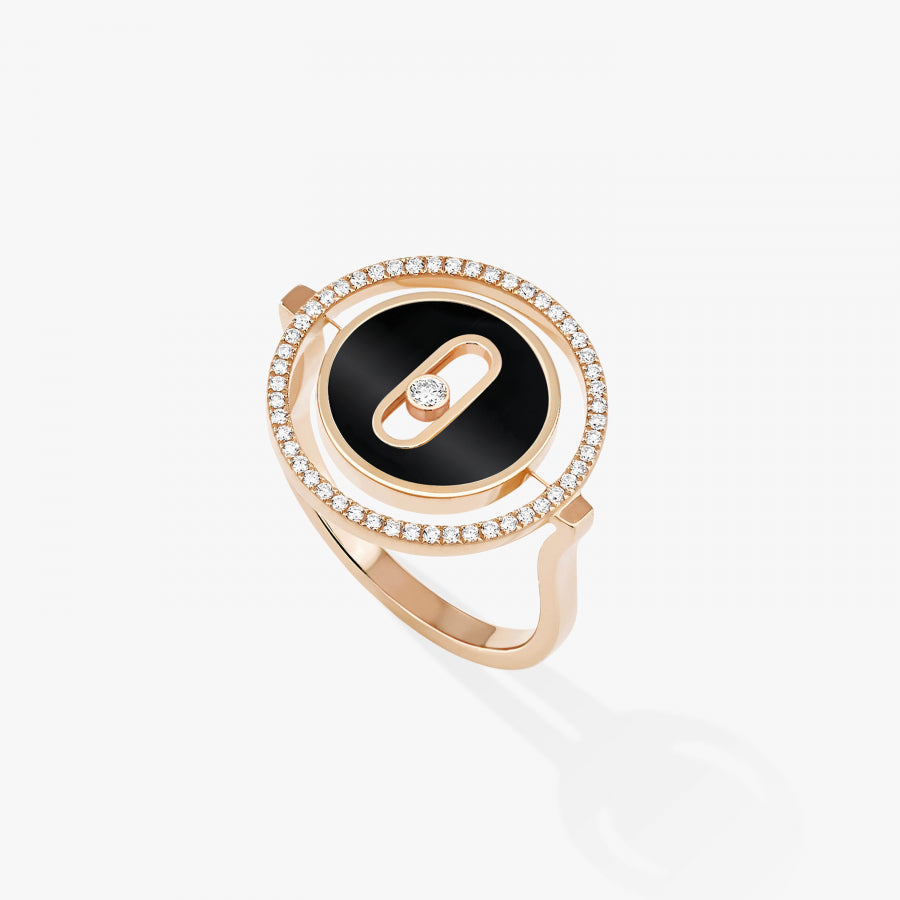 Bague Lucky Move or rose, onyx et diamants