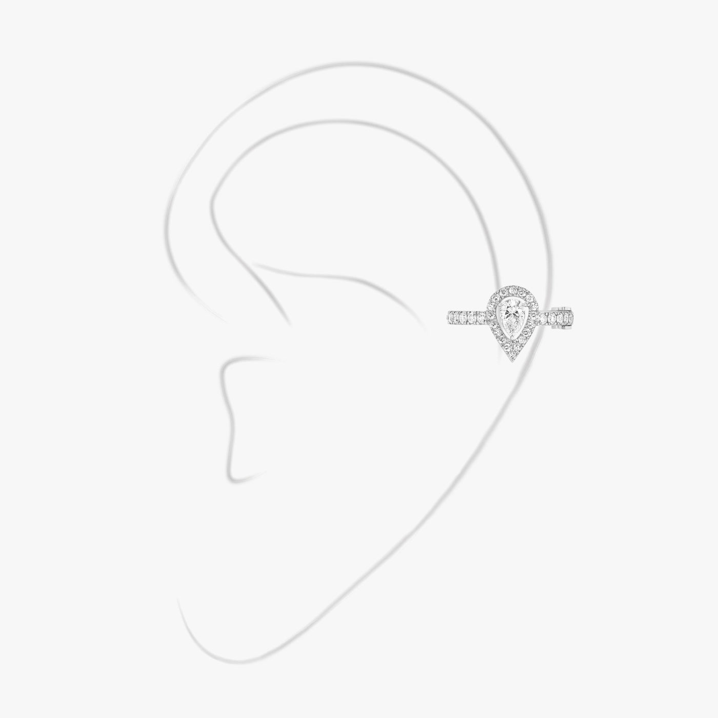 Mono clip milieu My Twin or et diamant taille poire